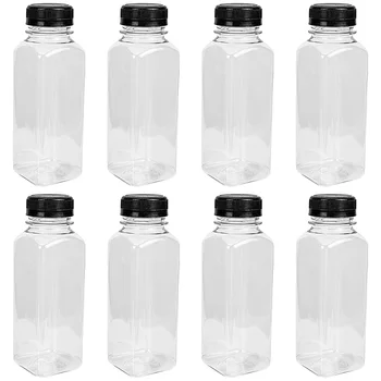 Бутылки Бутылочный Сок Пластиковые Контейнеры Для Напитков И Молока Пустые Прозрачные Крышки Для Питьевой Воды Многоразовые Крышки Для Контейнеров Для Питья Холодильник