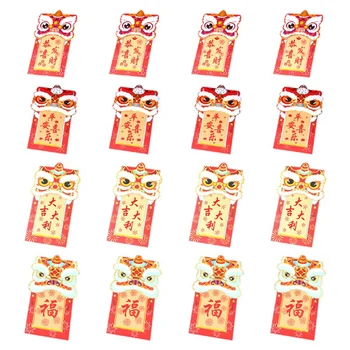 Китайский Красный конверт из 16 предметов, Весенний фестиваль, Новогодние конверты на удачу, красочные конверты 8,9X18,3 см