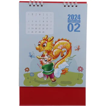 Настольный календарь на 2024 год Настольный (благословение Маленького золотого дракона) Офис для настольного компьютера Ежемесячно