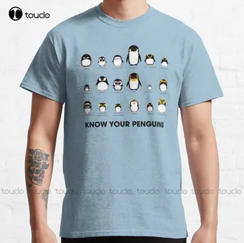 Новые классические футболки Know Your Penguins, женские футболки, размер S-5Xl, хлопковая футболка, гавайская рубашка для мужчин, унисекс