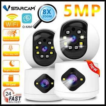 Vstarcam 5-мегапиксельная WiFi камера Беспроводной видеоняни и радионяни в помещении Камеры домашней безопасности Автоматическое отслеживание Ии Обнаружение человека IP-камера наблюдения