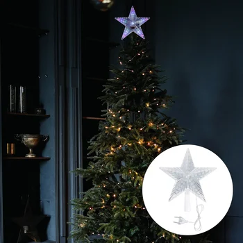 Акриловая лампа для Рождественской елки, светящийся орнамент в форме звезды, семейный Рождественский подарок из 1 шт.